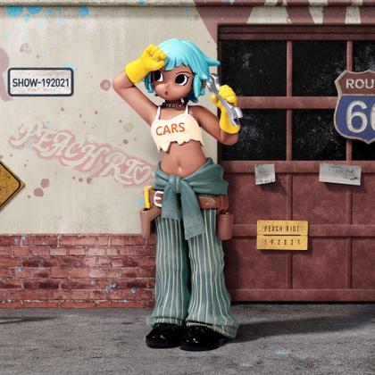 Bonecos de ação POP MART Peach Riot Rush Hour Series - Pelúcia