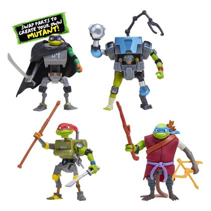 Imagem de Bonecos de brinquedo PlayMates TMNT Mix N Match Robots, pacote com 4