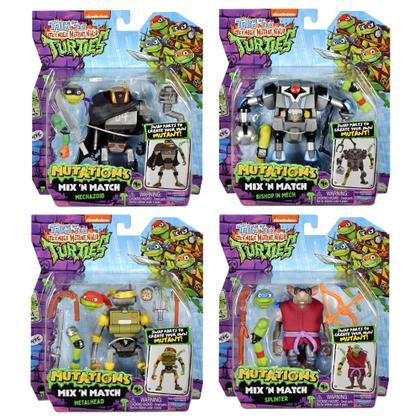 Imagem de Bonecos de brinquedo PlayMates TMNT Mix N Match Robots, pacote com 4