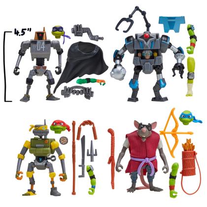 Imagem de Bonecos de brinquedo PlayMates TMNT Mix N Match Robots, pacote com 4