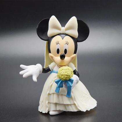 Imagem de Bonecos De Mickey E Minnie Mouse Vestidos De Noiva 12cm Figurinha Kawaii Decorações De Bolo Para