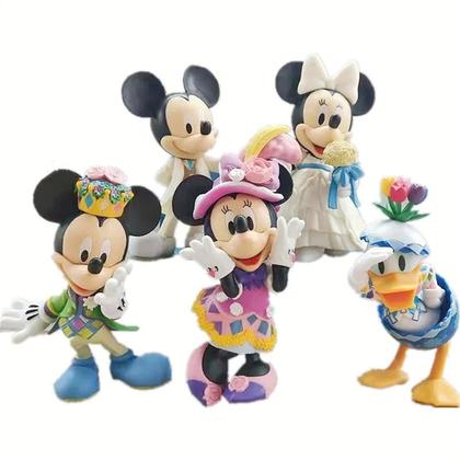 Imagem de Bonecos De Mickey E Minnie Mouse Vestidos De Noiva 12cm Figurinha Kawaii Decorações De Bolo Para