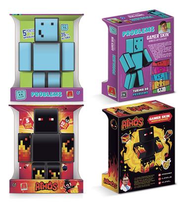 Imagem de Bonecos do jogo Mine Athos e Problems 35 cm kit com 2 Craft