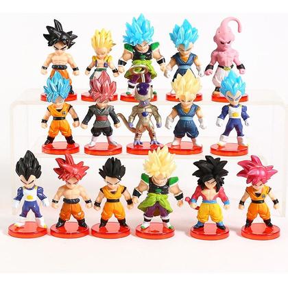 Bonecos Dragon Ball Z Kit 16 Miniaturas Dragon ball Z Goku Broly