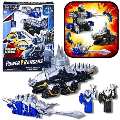 Bonecos Power Rangers Dino Fury Tricera Blade E Stego Spike Zord