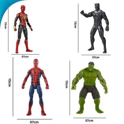 Imagem de Bonecos Sortidos Herois Vingadores Hulk Pantera Negra Homem Aranha Brinquedo Para Meninos Com Garantia