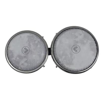 Imagem de Bongô 6 x 7 Inox Polido Cromado Peles Duplas Sintéticas Luen