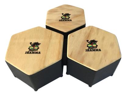 Imagem de Bongô Cajon Triplo Hexagonal De Madeira Jhamma
