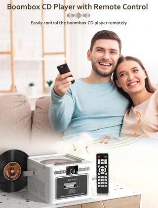 Imagem de Boombox Jazmm com Bluetooth, CD, Rádio e Toca-fitas