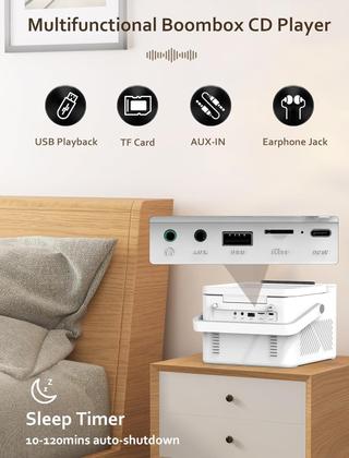 Imagem de Boombox Jazmm com Bluetooth, CD, Rádio e Toca-fitas