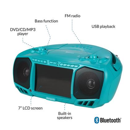 Imagem de Boombox Portátil Aiwa com Som Cristalino - 2 Alto-Falantes de 3W