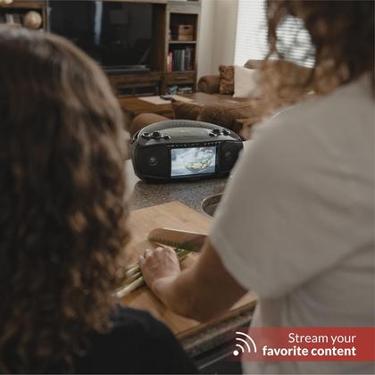 Imagem de Boombox Portátil Aiwa com Som Cristalino - 2 Alto-Falantes de 3W