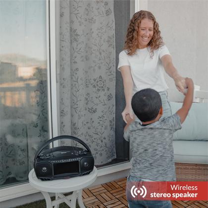 Imagem de Boombox Portátil Aiwa com Som Cristalino - 2 Alto-Falantes de 3W