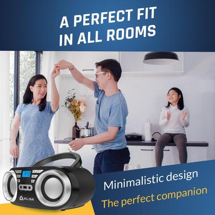 Imagem de Boombox Portátil KLIM B3 com Bluetooth e Rádio FM - Leitor de CD