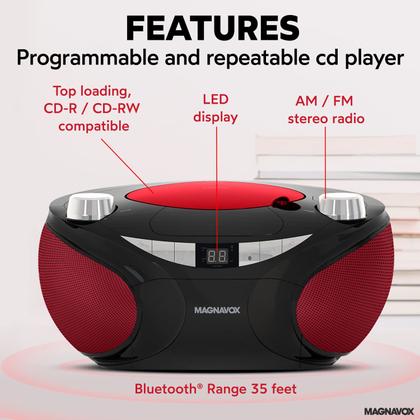 Imagem de Boombox Portátil Magnavox MD6949 com Rádio AM/FM e Bluetooth