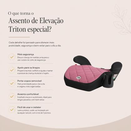 Imagem de Booster Infantil para Carro Triton Tutti Baby Rosa com Porta Copos