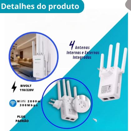 Imagem de Booster WiFi Dual Band 4 Antenas