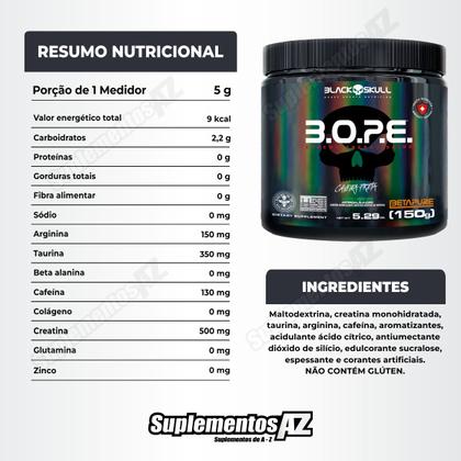 Imagem de BOPE Pré Treino 150g Caveira Preta Black Skull