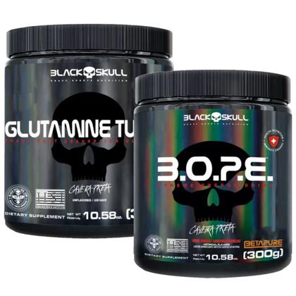 Imagem de Bope Pré Treino 300g + Glutamina Turbo 300g Black Skull