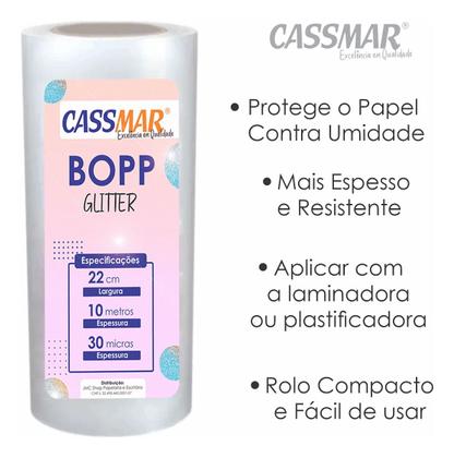 Imagem de Bopp Glitter Texturado Para Laminação 22cmx10m Cassmar 1un