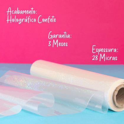 Imagem de Bopp Holográfico Confete Para Laminação 22cmx10 Cassmar 01 Uni