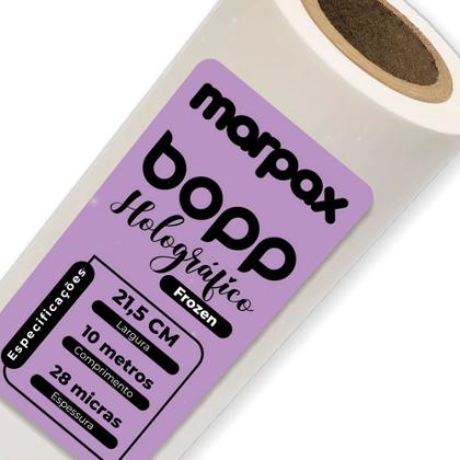 Imagem de Bopp Holográfico Frozen para laminação 21,5cmX10m Marpax 1uni