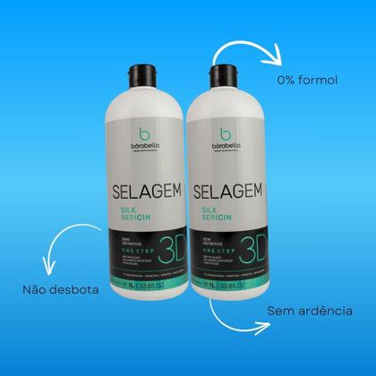 Imagem de Bórabella Kit 2 Selagem 3D Semi Definitiva Sem Formol 1000ml