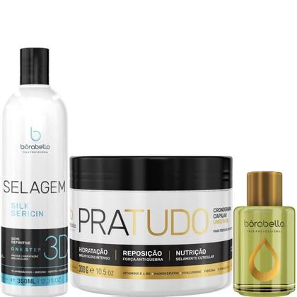 Imagem de Borabella Selagem 3D 350ml + Pratudo 300g + Óleo Argan 7ml