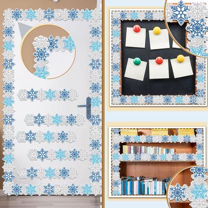 Imagem de Borda de floco de neve espiral de 21 m com acabamento em fita decorativa