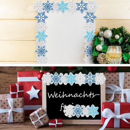 Imagem de Borda de floco de neve espiral de 21 m com acabamento em fita decorativa