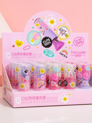 Imagem de Borracha Apontador Batom Lipstick Kawaii