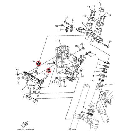 Imagem de Borracha Coxim Suporte Farol Fz15 23 á 24, Fz25 18 á 24 Par