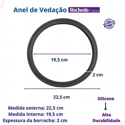 Imagem de Borracha De Silicone Original Panela De Pressão Rochedo Clipso 4,5 Litros 