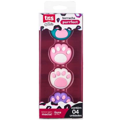 Imagem de Borracha escolar holic purrfect patinhas - 4 unidades - tris