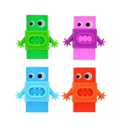 Imagem de Borracha Escolar Plástica Carinhas Monstrinhos Com Capinha