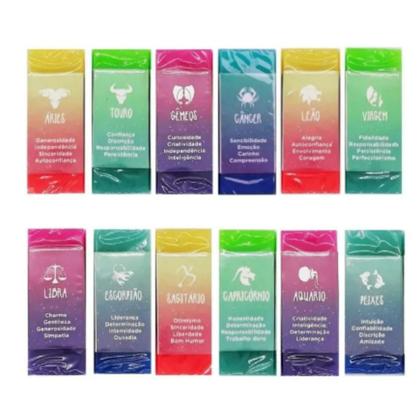 Imagem de Borracha Escolar Tris Signos Degradê Escolha O Seu Signo Unitária ou Kit com 3 Borrachas