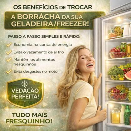 Imagem de Borracha Geladeira Consul Brastemp 380L CRP38 BRA38D Pergon Original Vedação 155x58