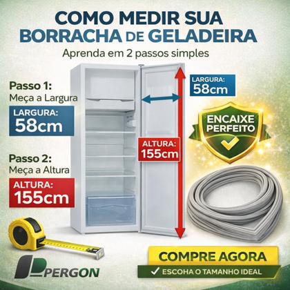 Imagem de Borracha Geladeira Consul Brastemp 380L CRP38 BRA38D Pergon Original Vedação 155x58