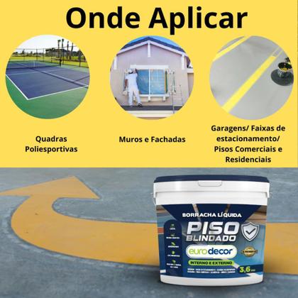 Imagem de Borracha Liquida para Piso 3,6 Kilos Cinza Concreto 03.01.01.2015 EURODECOR