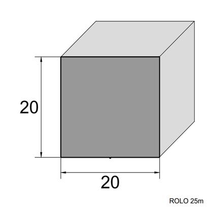 Imagem de Borracha Macio Perfil Esponjoso Vedação 20x20mm - 10 Metros