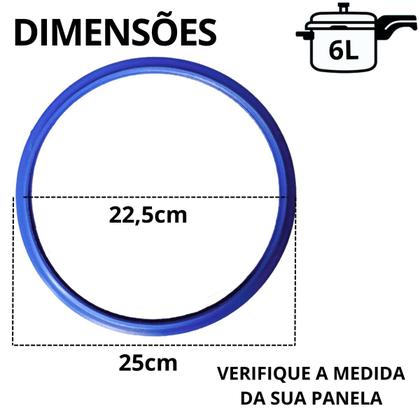 Imagem de Borracha Panela Pressão Rochedo Inox 6L Anel De Vedação Silicone Acessórios de Cozinha