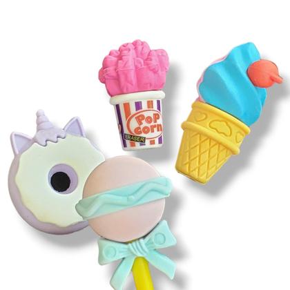 Imagem de Borrachas Divertidas Comidinha Unicornio Papelaria Escolar