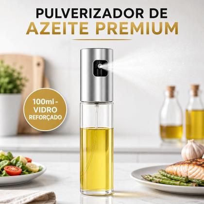 Imagem de Borrifador de Azeite e Óleo 100ml em Vidro  Spray Pulverizador Gourmet para Cozinha, Salada, Churrasco e Temperos