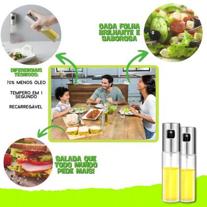 Imagem de Borrifador de Azeite Pulverizador de Vidro Spray de Salada Vinagre Premium Culinário 100ml