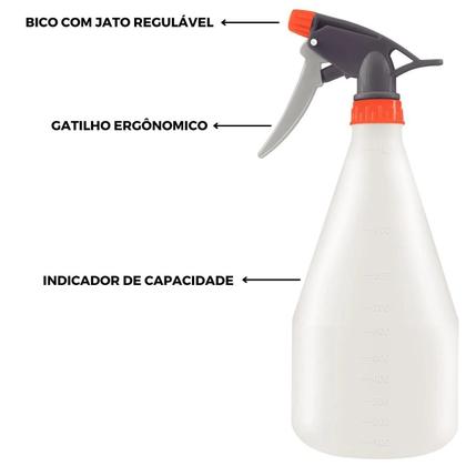 Imagem de Borrifador Pulverizador Jardinagem Manual 1 Litro Kit 05 Un