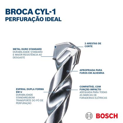 Imagem de Bosch Broca Cyl-1 Para Concreto 12 X 85 X 150 Mm 5 Peças