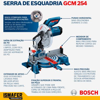 Imagem de Bosch Serra Meia Esquadria Gcm 254 Disco Madeira 110v 0601b520d1