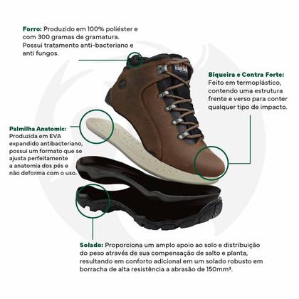 Imagem de Bota Adventure Tiê 02 Apache Cano Alto Coturno Macboot