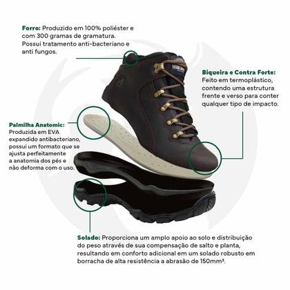 Imagem de Bota Adventure Tiê 02 Apache Cano Alto Coturno Macboot