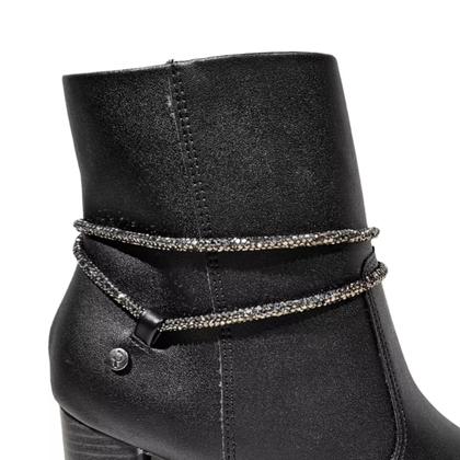 Imagem de Bota Ankle Boot Bico Fino Ramarim Strass Brilho 2458105 Preto